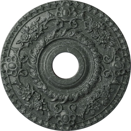 Ekena Millwork Rose Ceiling Medallion (Canopies up to 7 1/4"), 18"OD x 3 1/2"ID x 1 1/2"P, Athenian Green Crackle CM18ROAGC